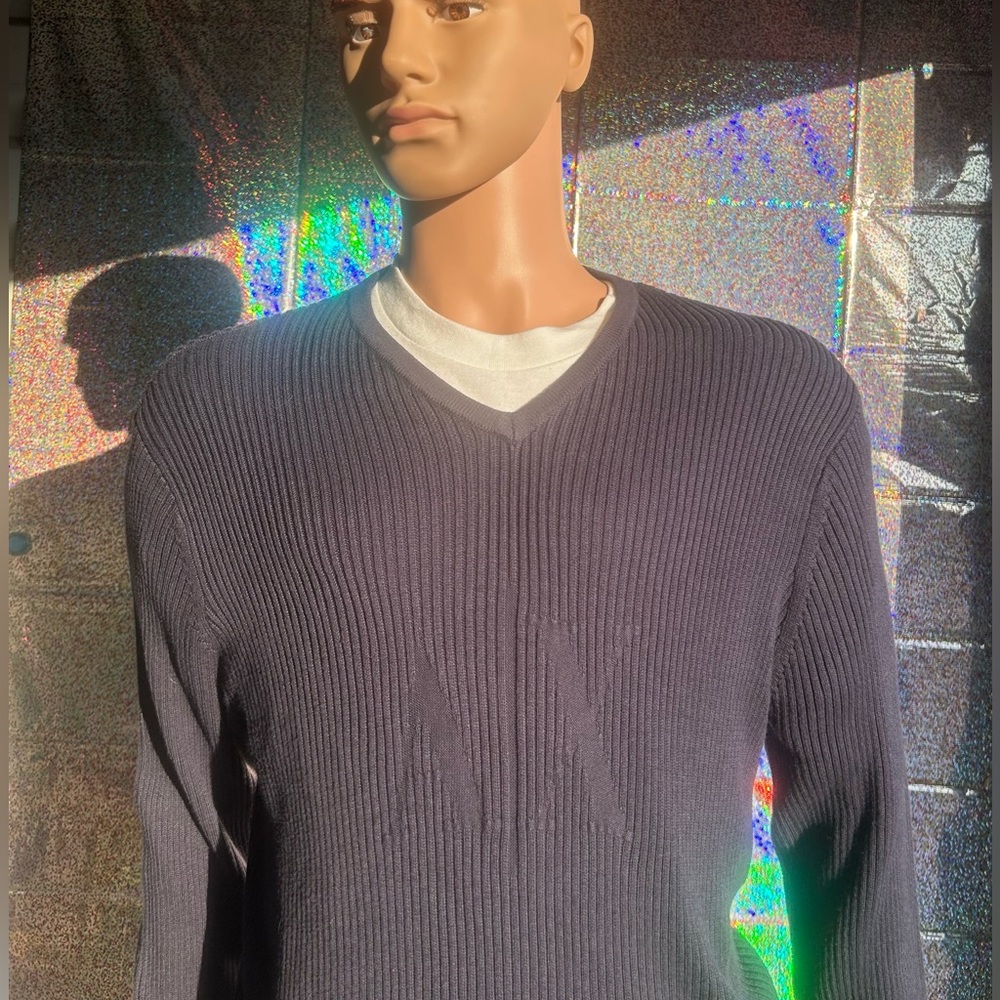ARMANI EXCHANGE- Men's V-Neck Sweater - BLUE